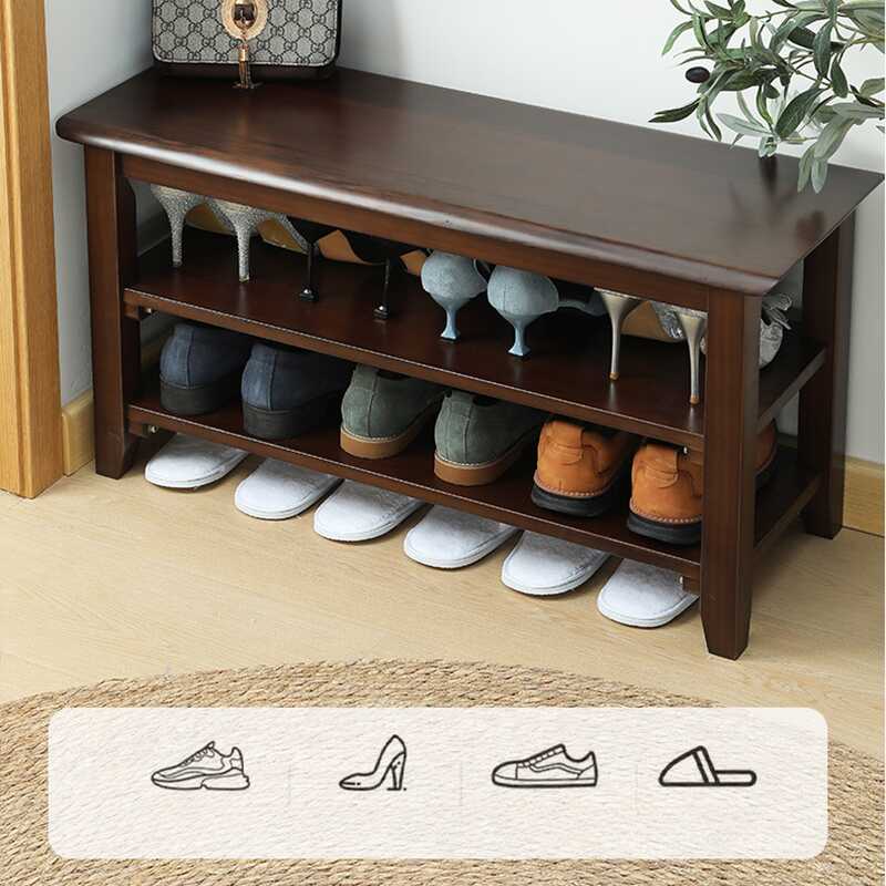 Simplistic Solid Colour Timber Shoe Bench with Locker Storage