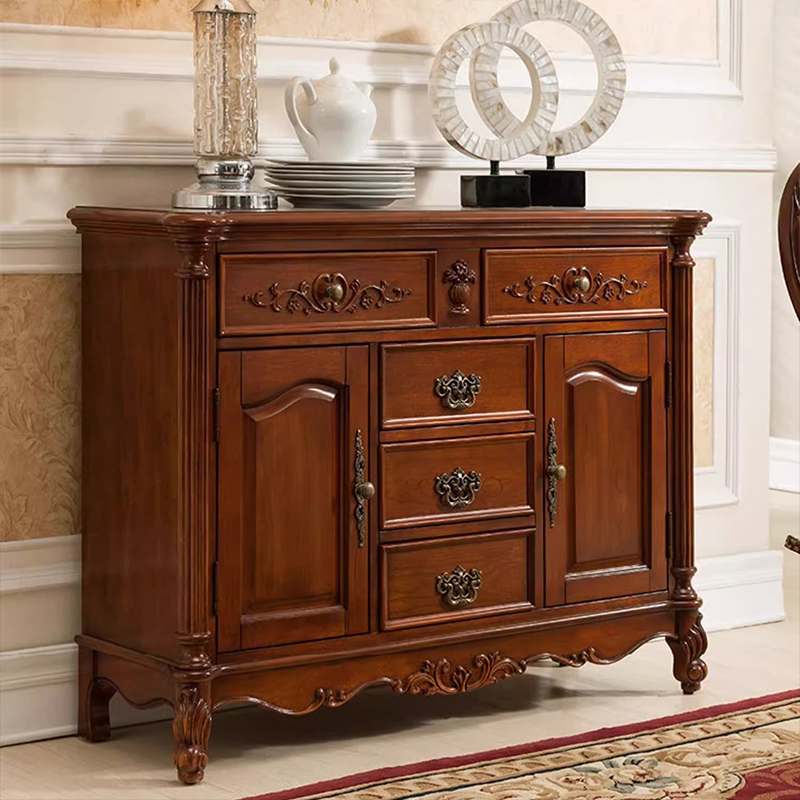 Steampunk Chestnut Sideboard with 5 Drawers