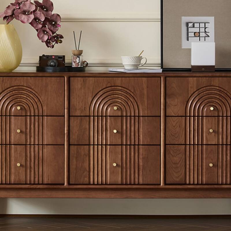 Cocoa Traditional Sideboard with 9 Drawers