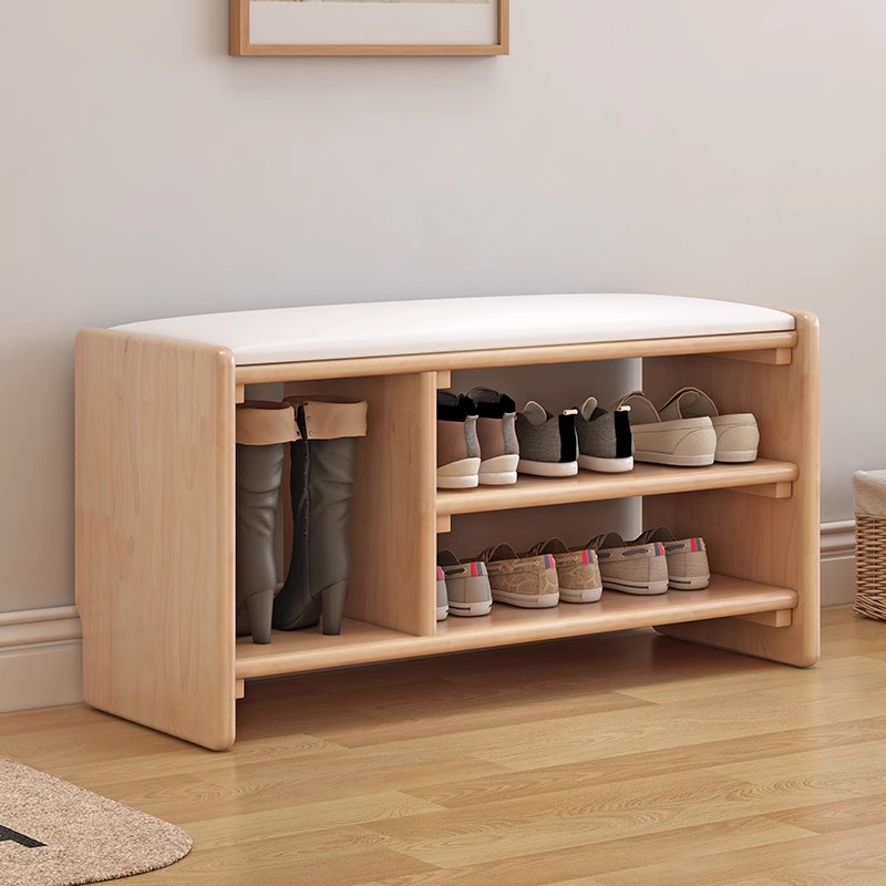 Rectangular Shoe Bench in Chalk with Shoe Storage