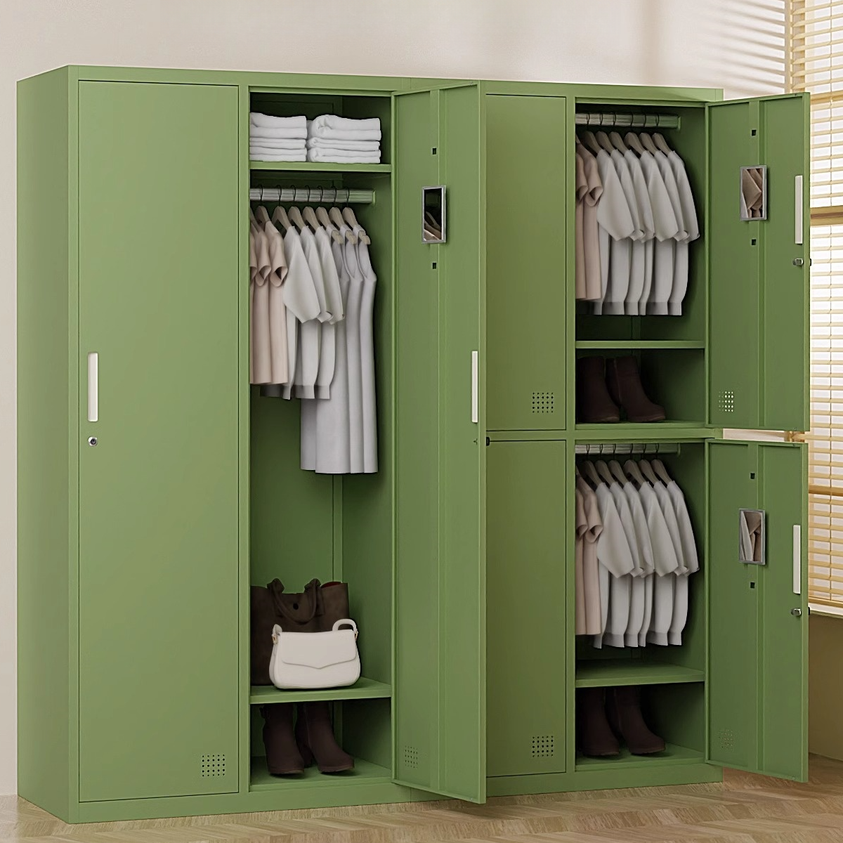 Employee Lockers Requiring Installation, Lockable with Lock Included