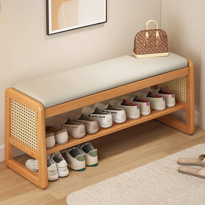 Rectangular Shoe Bench with Shoe Storage