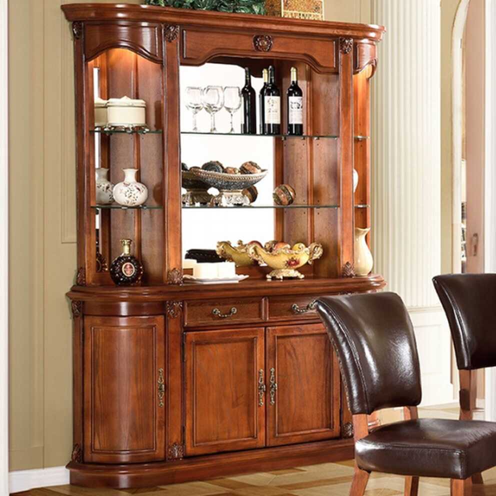 Chestnut Traditional Sideboard with 4 Shelves