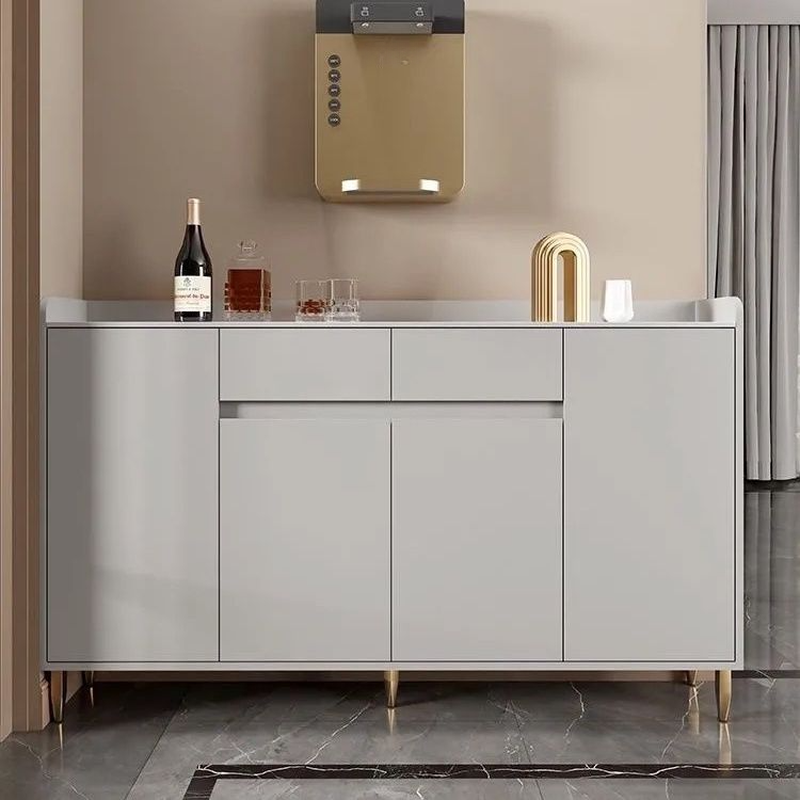 Standard Modern Light Grey Sideboard with Changeable Shelf, 1 Drawer/2 Drawers, 2 Doors/4 Doors/3 Doors, and Kitchen Cupboards