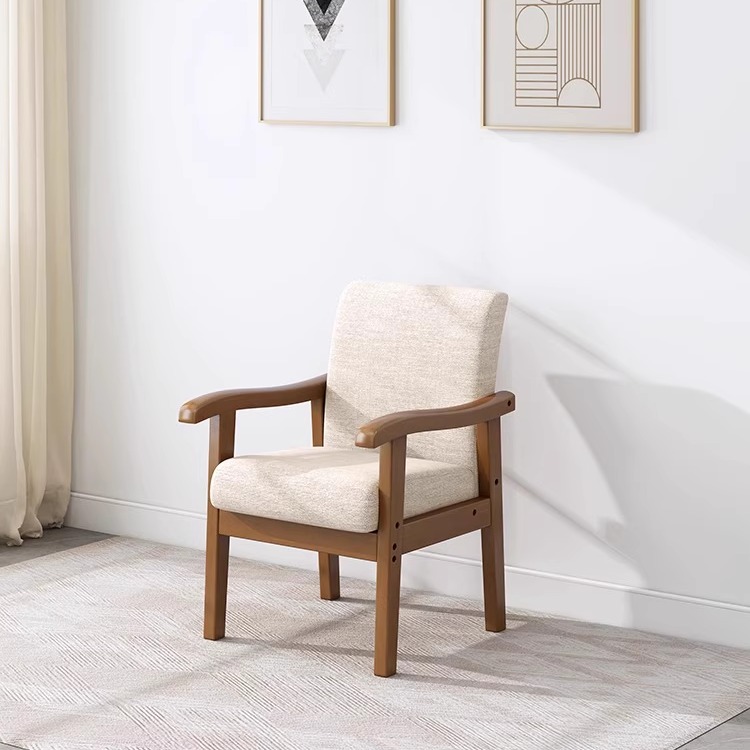 Ergonomic Memory Foam Arm Chair with Removable Cushions, Tight Back and Slipcover, Wood Four Legs & Square Arm Included