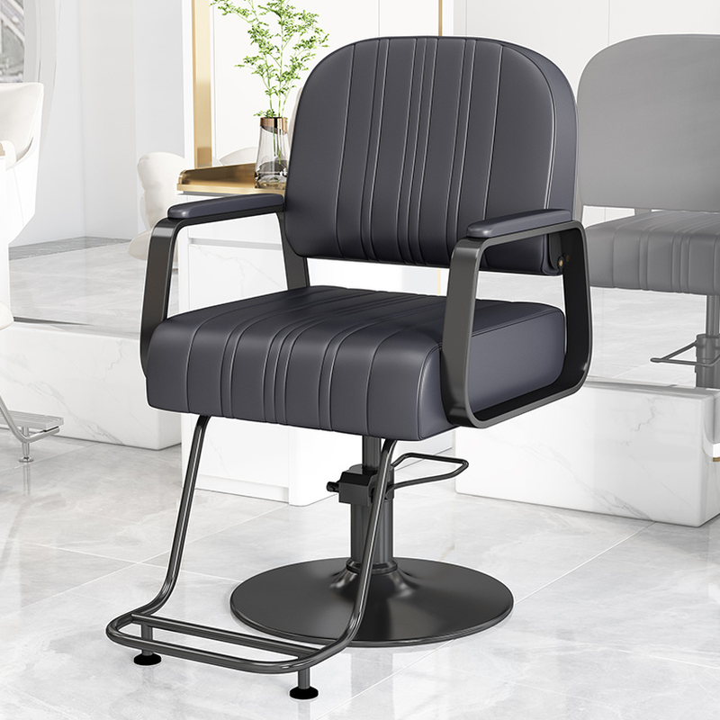 Alloy Swivel L-Shape Blue/Gray/Cream Styling Chair with Arm, Closed Back & Footrest