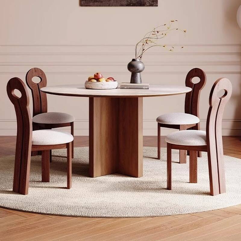 Elegant Dining Table Set with Sintered Stone Top, Seating for 4, in Beige