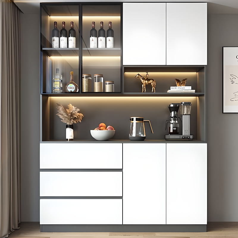 Flooring Accent Cabinet with 6 Shelves and Exposed Storage