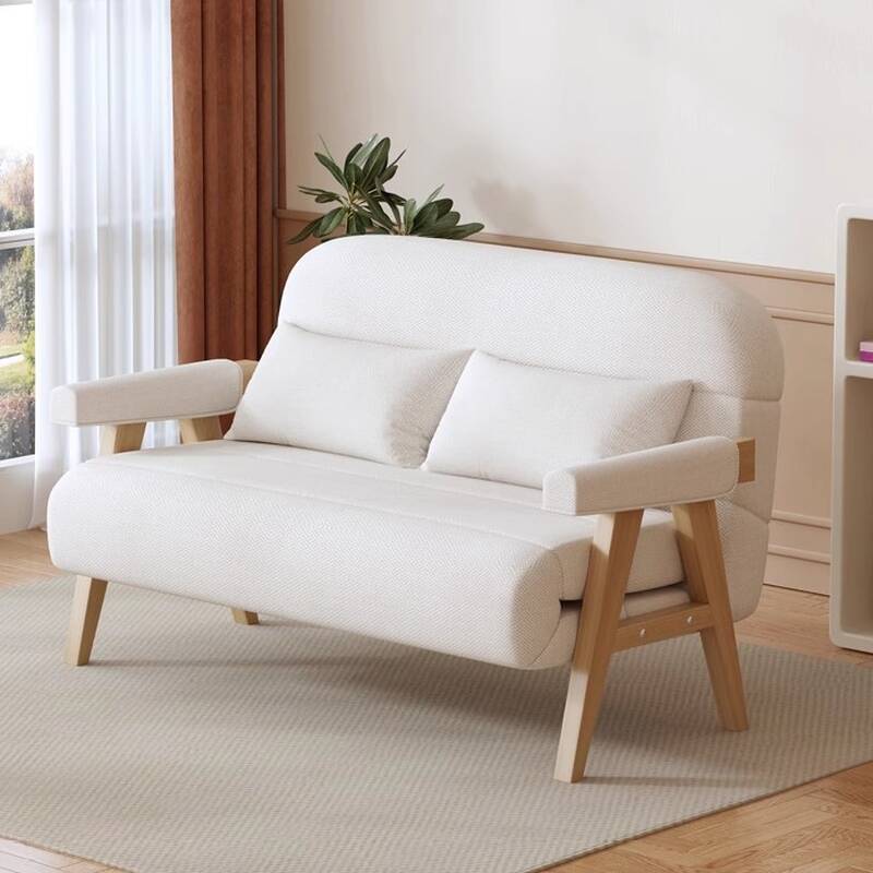 Convertible Twin/Full Size Sofa Sleeper Armchair with Detachable Mattress, Pillow Back, Love Seat, Square Arm, and Pillow Included