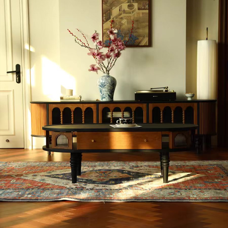 Vintage Ash TV Stand for Sitting Room with Door and Adaptable Shelf