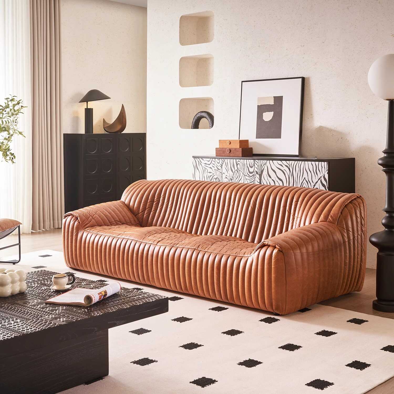 Tear Resistant Standard Sofa in Apricot Colour