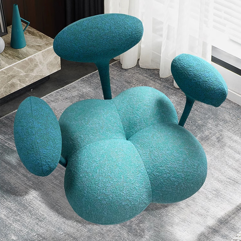 Trendy Solid Colour Arm Chair with Fixed Back and Multicolour Upholstery, Four Legs, Arms, Button-tufted