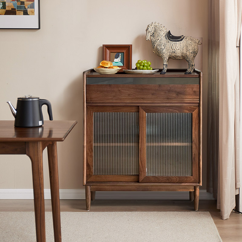 Sepia Minimalist Buffet Table in Walnut