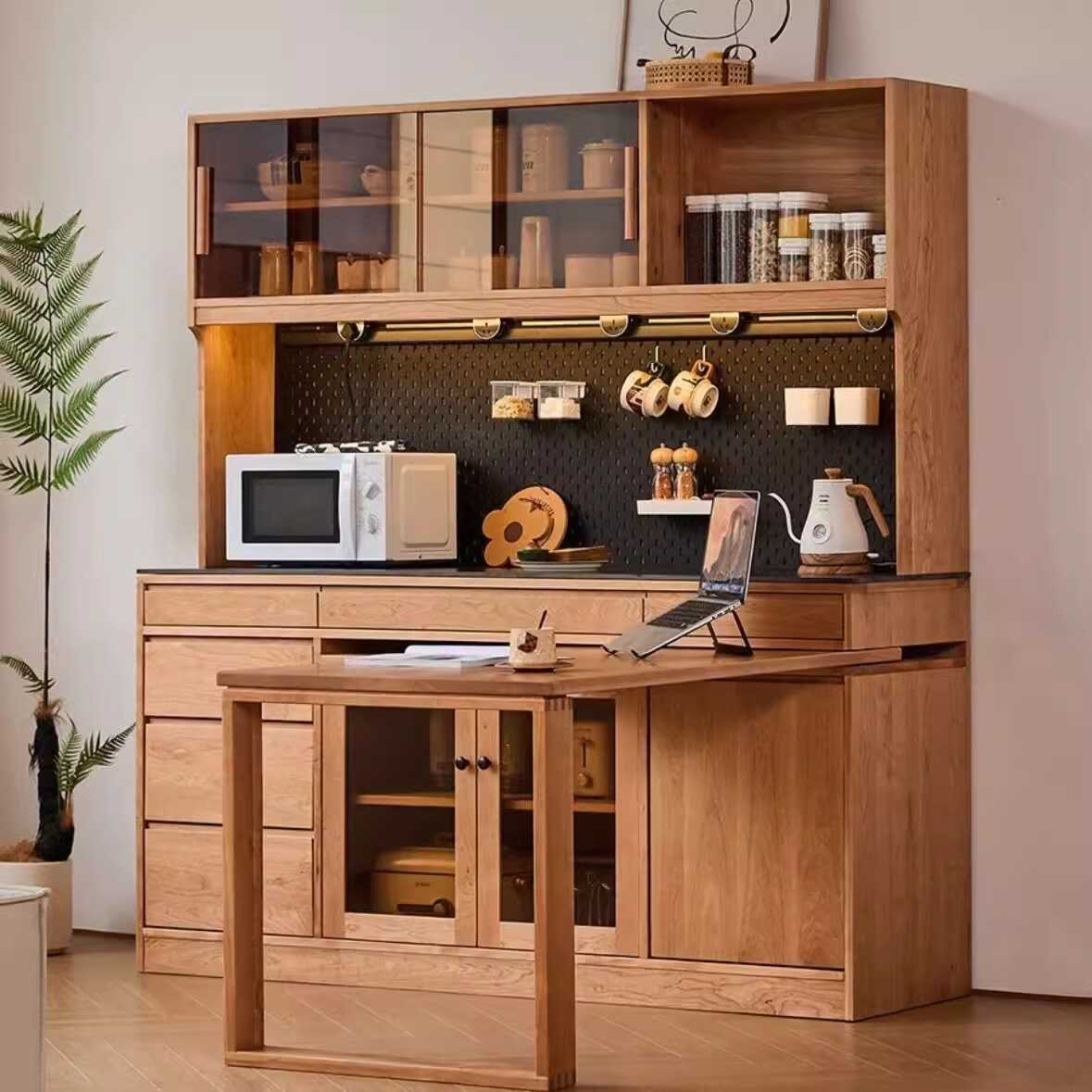 Sepia Minimalist Buffet Table with 6 Drawers