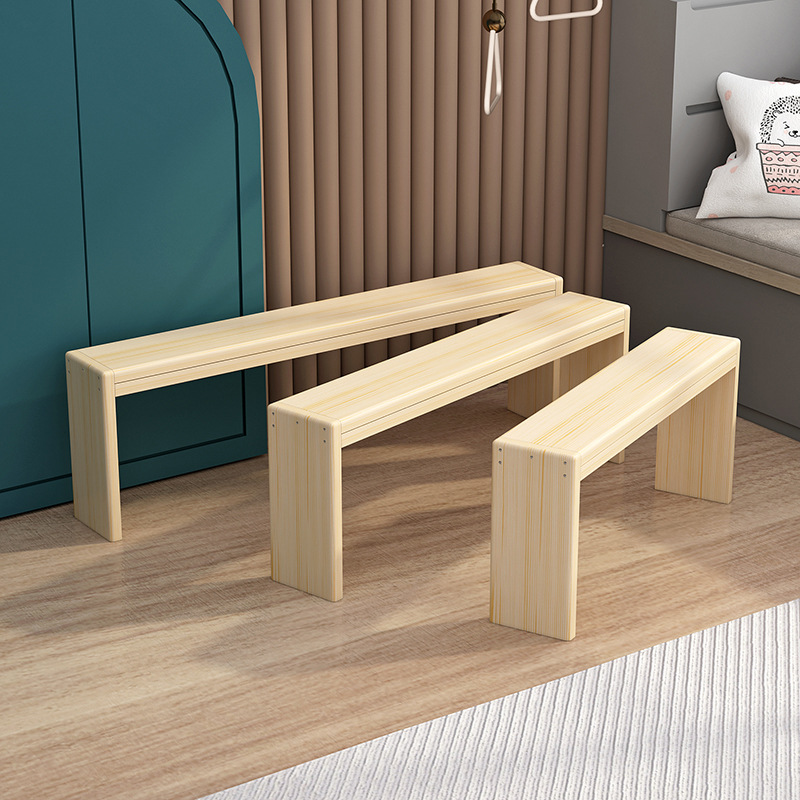 Unfinished Colour Modern Simple Style Timber Solid Colour Bench Furniture for Living Room