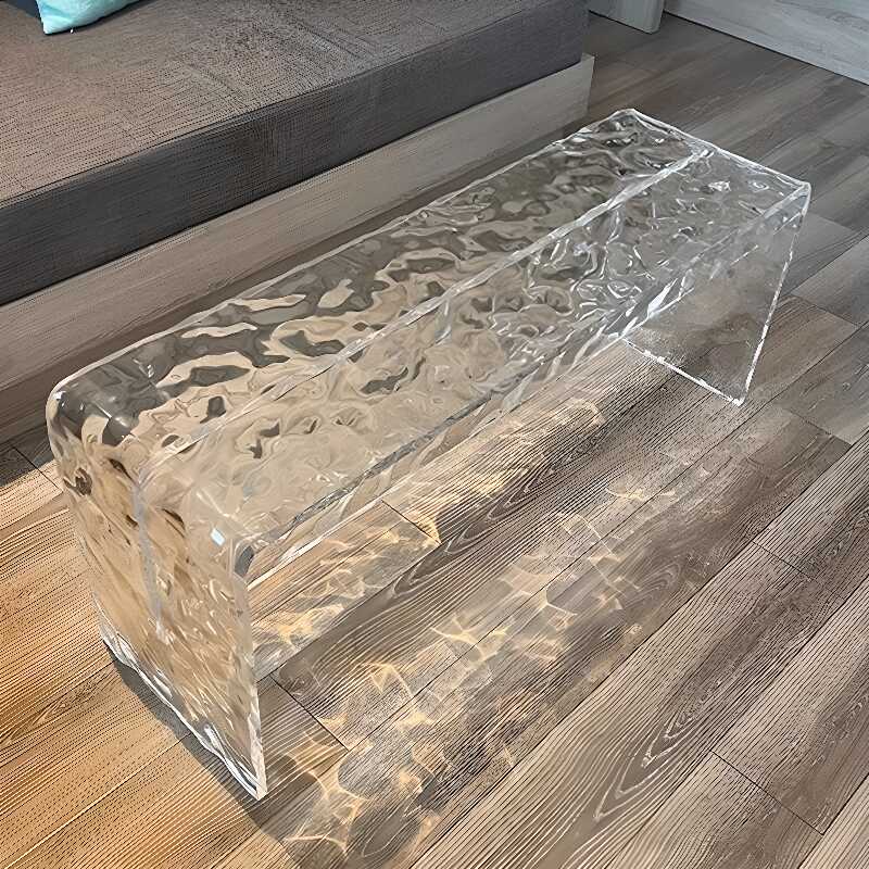 Modern Simple Style Translucent Polymethyl Methacrylate Accent Bench in Solid Colour