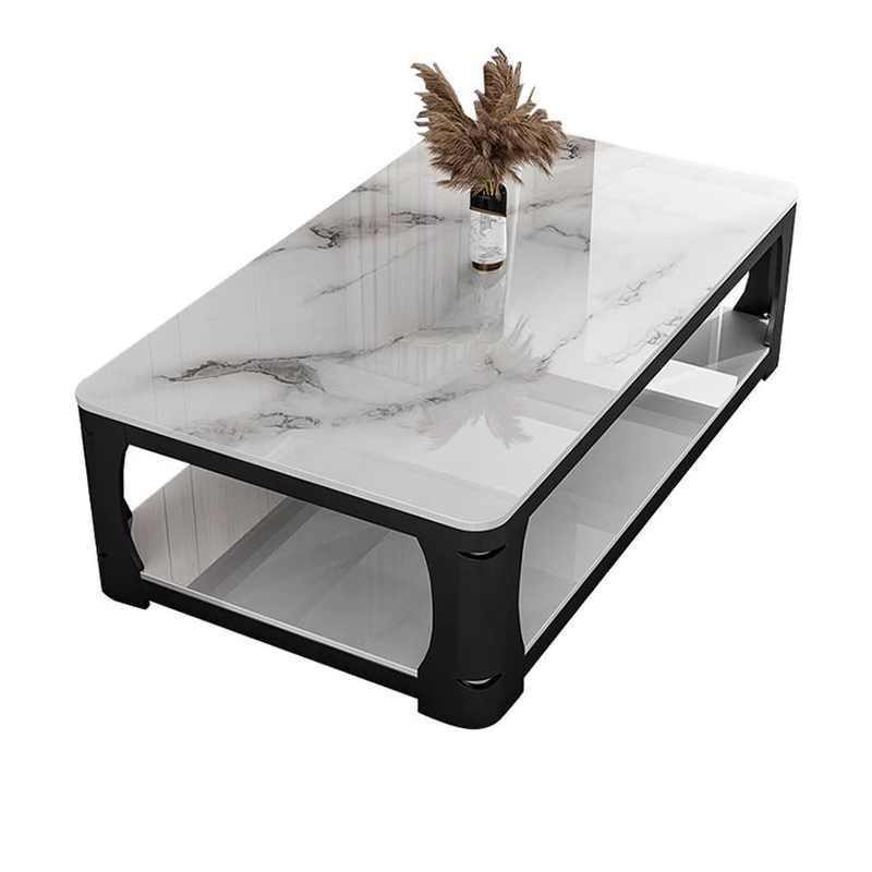 Contemporary Oblong Accent Table with Repository and 1 Shelf for Living Room