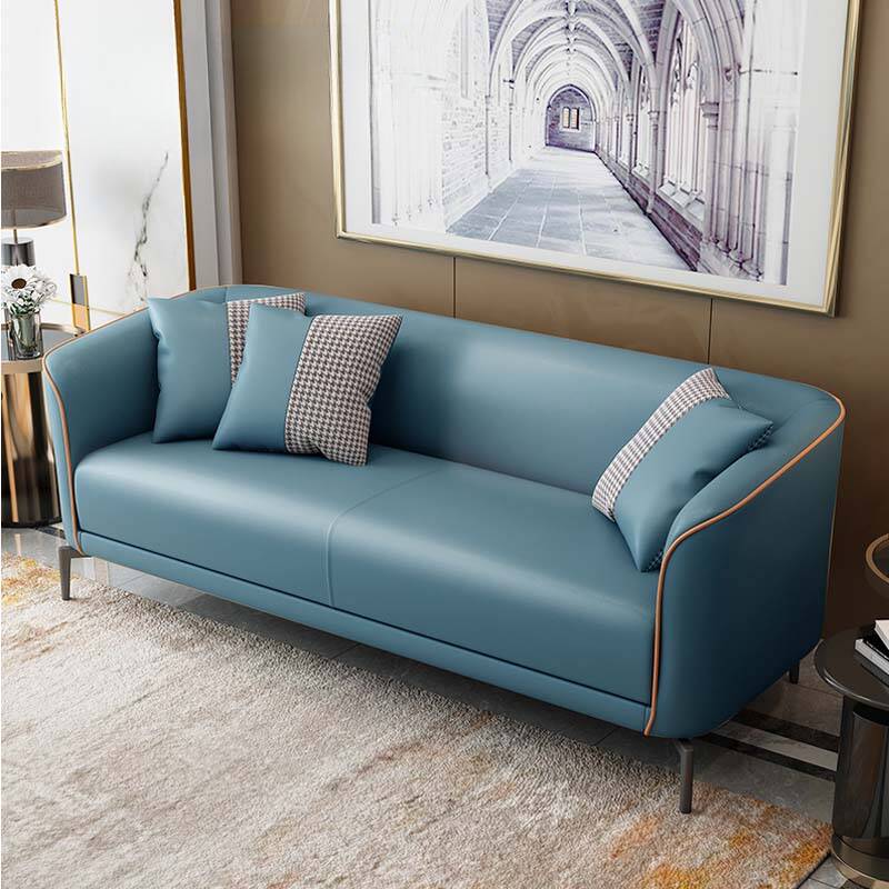 Art Deco Solid Colour Water Resistant Standard Sofa with Arm, Seats 3, Includes 2 Pillows