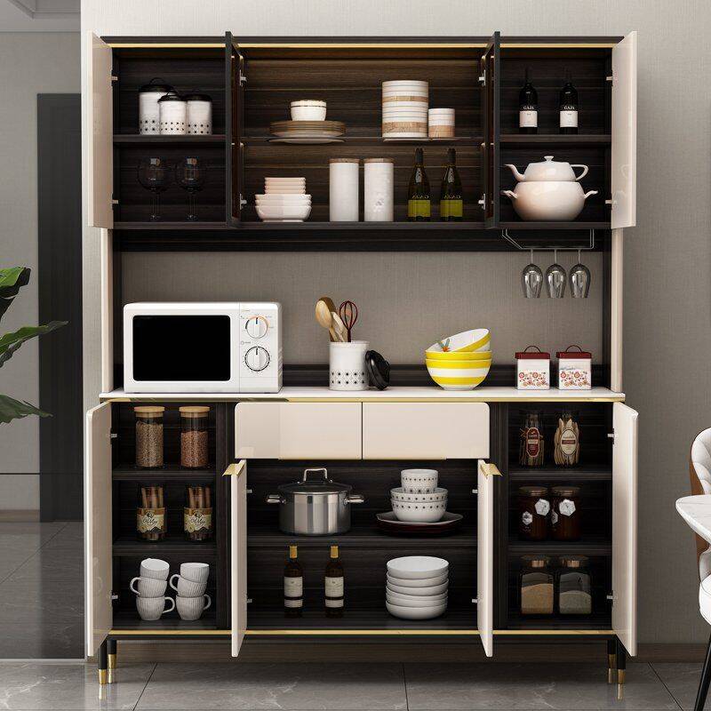 White Glamorous Reclaimed Wood Buffet Table with 2 Drawers, 1 Shelf, and Glass-panel Door