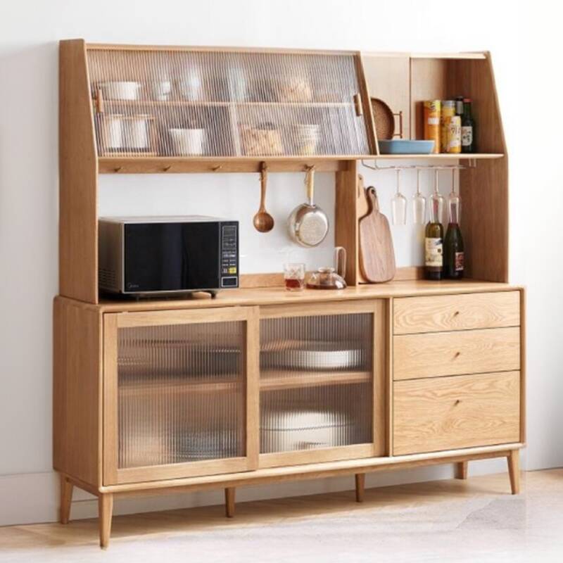 Unfinished Colour Art Deco Painted Oak Sideboard with Sliding Doors, Variable Shelf, 3 Drawers, and Locker