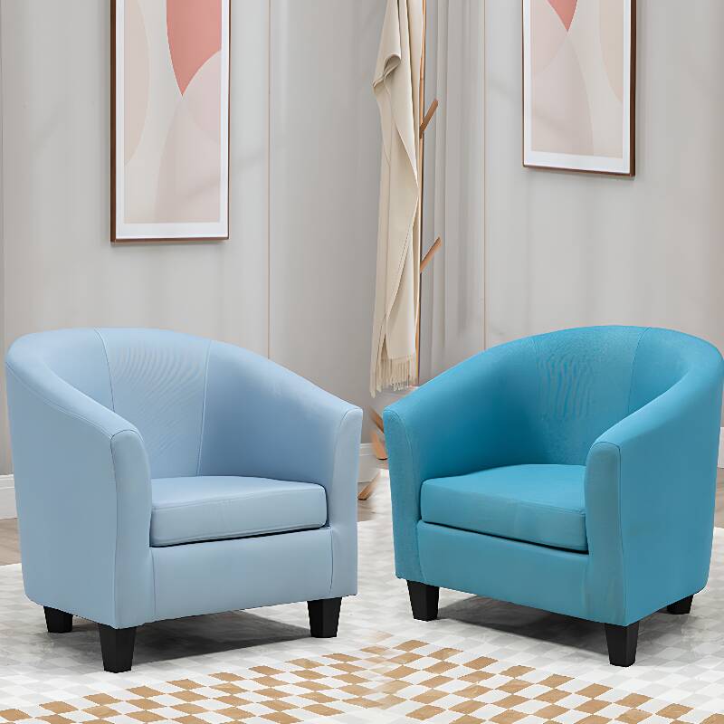 Trendy Solid Colour Barrel Chair with Fixed Back and Pillow in Dove Grey/Eggplant Colour/Turquoise with Armrest