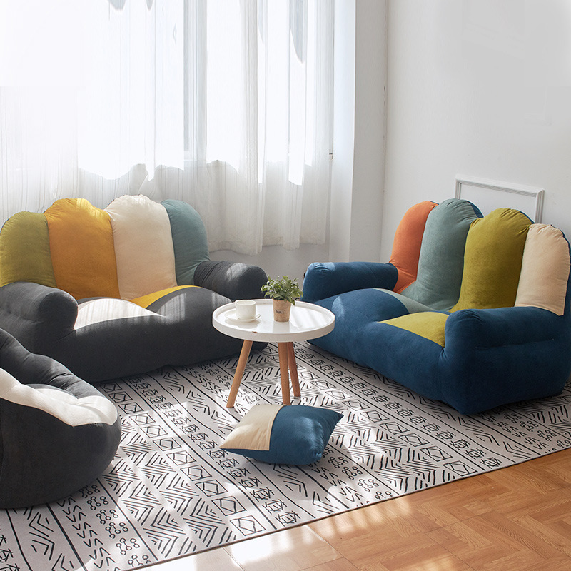 Sitting Room Beanie Chair with Flannel Upholstery, Armrest, and Eco-Friendly Design