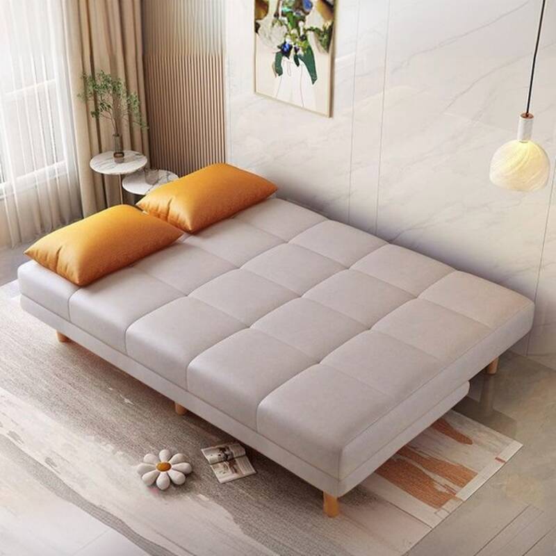 Contemporary Twin Size Watertight Stitch-tufted Futon Fold Out Bed for Seats 2 with Pillow Back and 2 Pillows