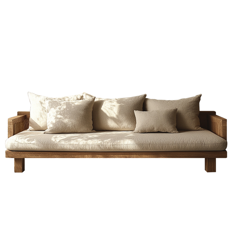 Casual 3/2-seater Ivory Standard Sofa with Solid Colour Pattern