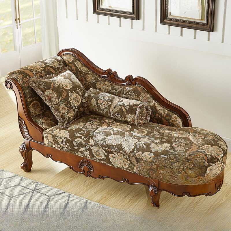 Toile Padded Unfixed Chaise Accent Chair