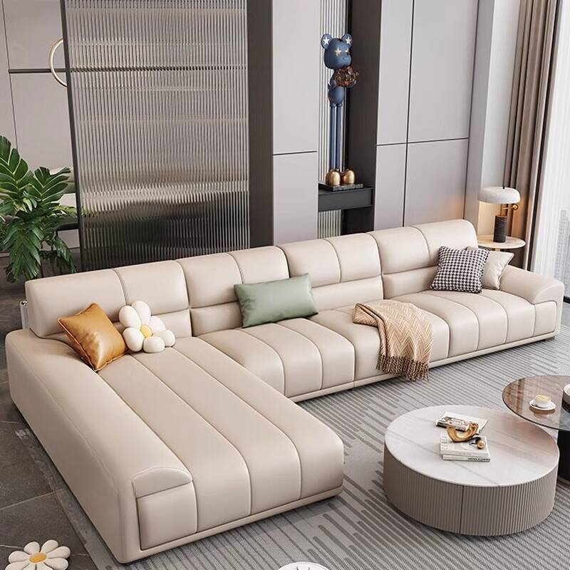 L-Shape Sofa Chaise with Pine Wood and Adaptable Right/Left Hand Facing Orientation, Featuring Concealed Support