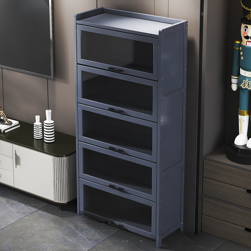 Art Deco Bambusa Standard Display Stand with Container Storage, Multiple Cabinets (2/3/4), and Adjustable Shelves (2/3/4) with Multiple Doors (Double/3/4)