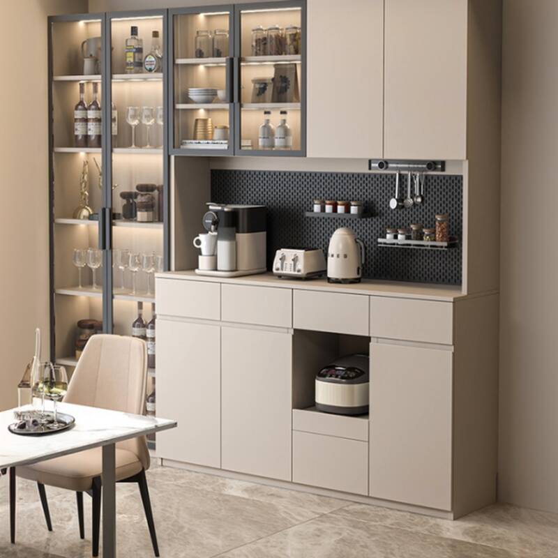 Contemporary Dove Grey Timber Standard/Narrow Lower Cabinets with 3 Drawers, 2 Shelves, 3 Doors/2 Doors