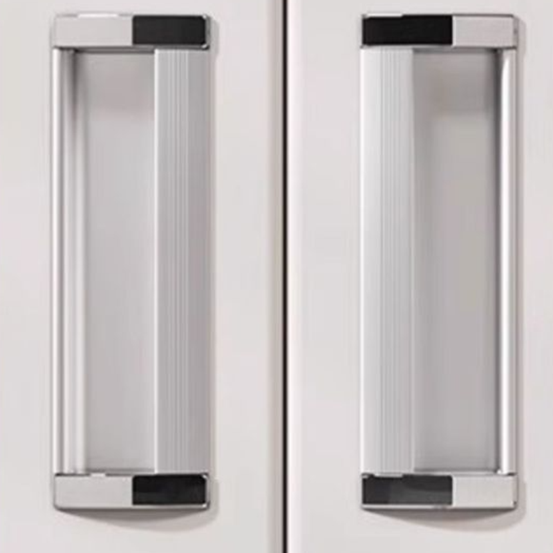 Casual Steel Filing Cabinet Console with Cupboard, Adaptable Shelf, Locking Door, and Compartments