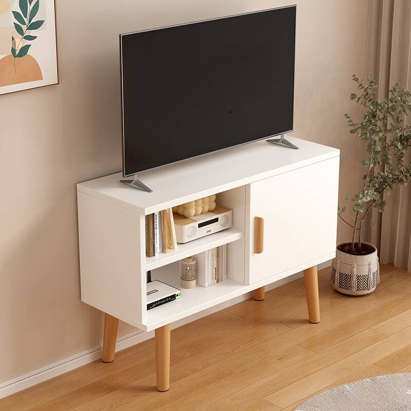 Modern Simple Style Wood Rectangular TV Stand with Shelf, Storage Cabinet, Cable Management, and Open-air Storage