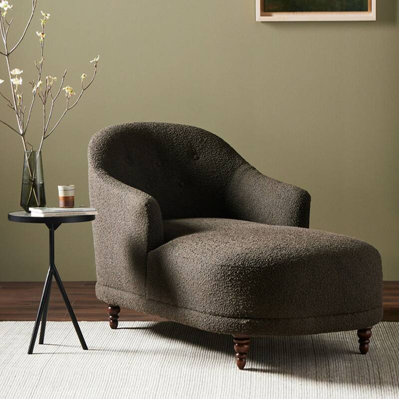 Padded Dual-Sided Arm Chaise Lounge Accent Chair with Two Arms