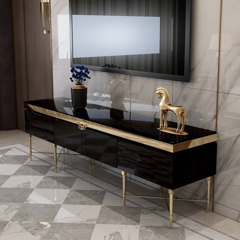 Luxurious Vitreous Rectangle TV Stand