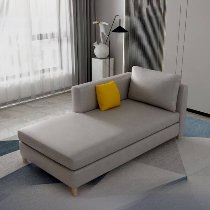 Casual Solid Colour Chaise Lounge Accent Chair with Square Arm, Detachable Cushions, and Reclining Pillow