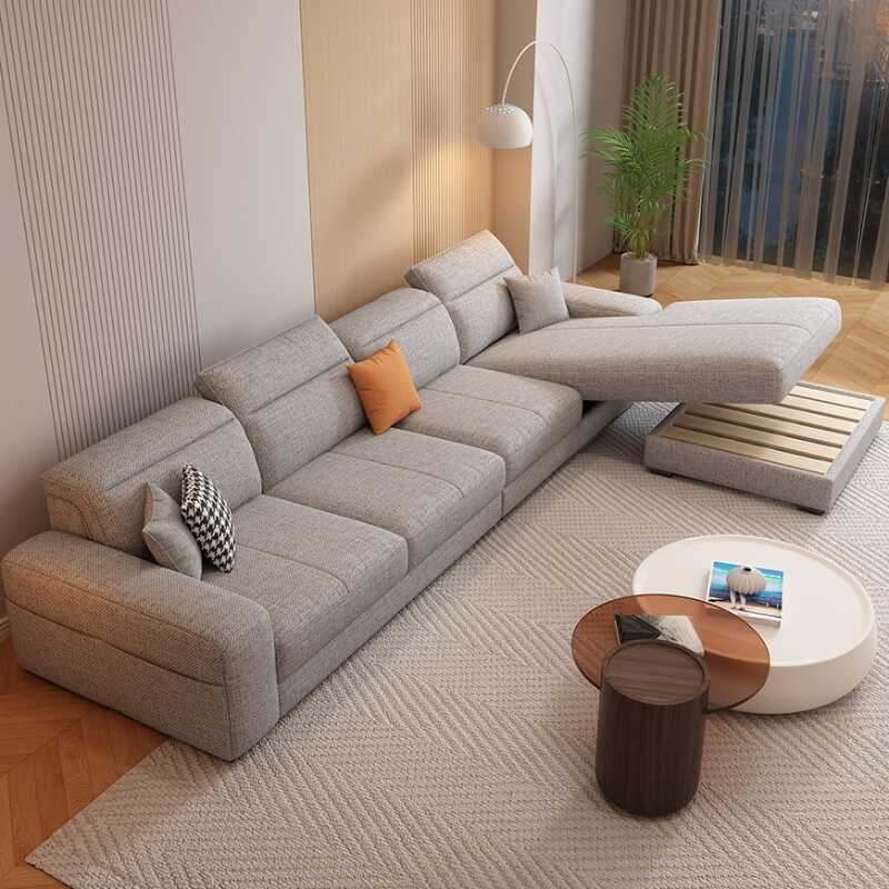 L-Shape/Straight Upholstered Sofa Chaise/Sofa Couch with Memory Foam Filing and Concealed Support in a Modern Style