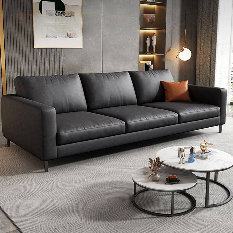 Straight/L-Shape Horizontal Black/Grey Upholstered Sofa Couch/Sofa Recliner with Standard Foam Filing