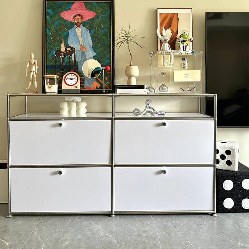 Alloy Countertop Sideboard with 2 Storage Shelves