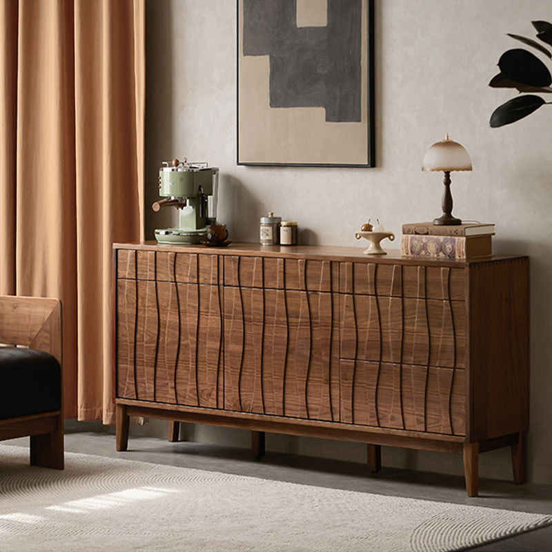 Dark Brown Simplistic Sideboard with 5 Drawers