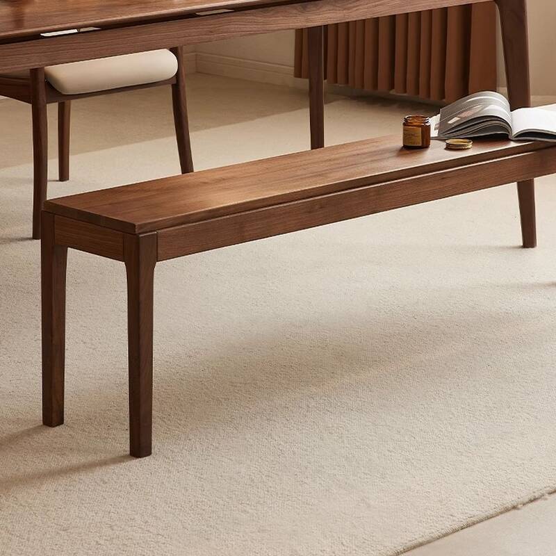 Sepia Minimalist Solid Colour Walnut Wood Indoor Bench Seat