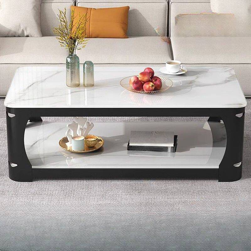 Geometric Figure Accent Table with 1 Shelf and Locker in a Modern Style