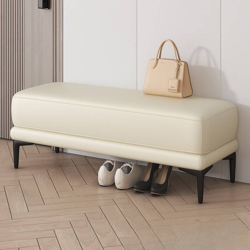 Modern Solid Colour Leatherette Cushioned Indoor Bench Seat