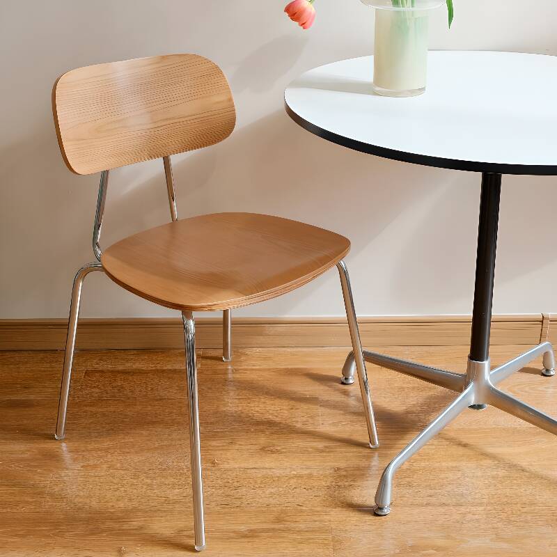 Simplistic Side Chair with Ventilated Back and Steel Legs