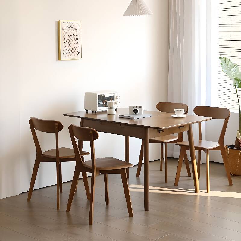 Simplistic Side Chair with Ventilated Back, Sepia/Wood Grain/Citrus Colour Rubberwood Legs