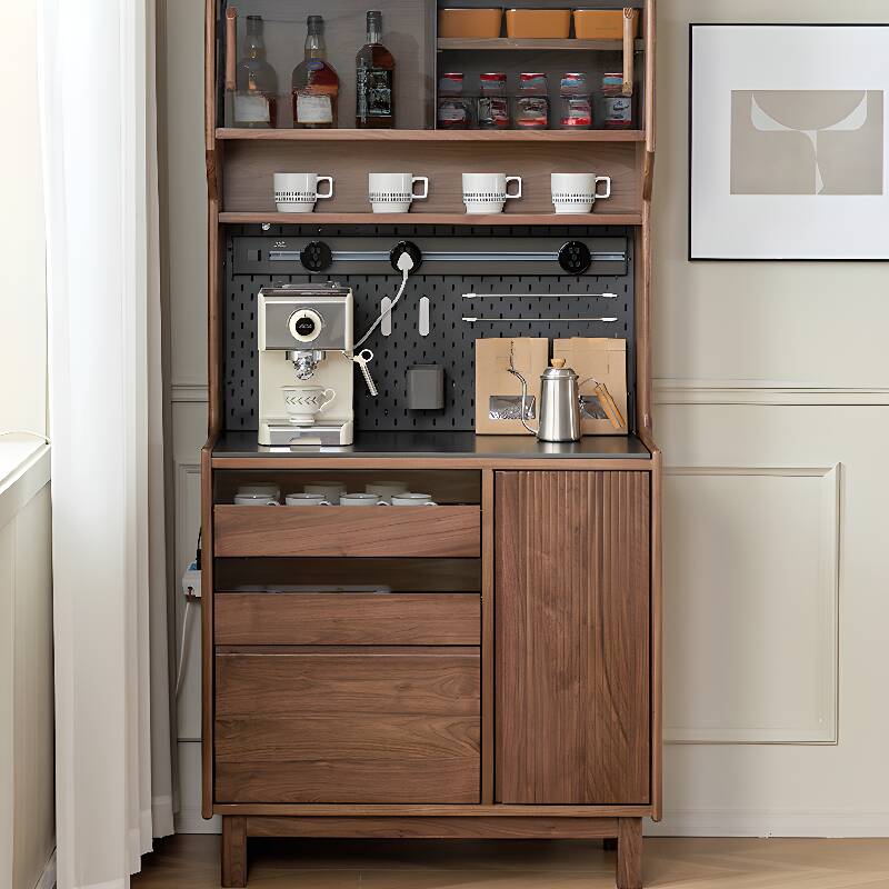 Cocoa Walnut Sideboard with Illumination Light