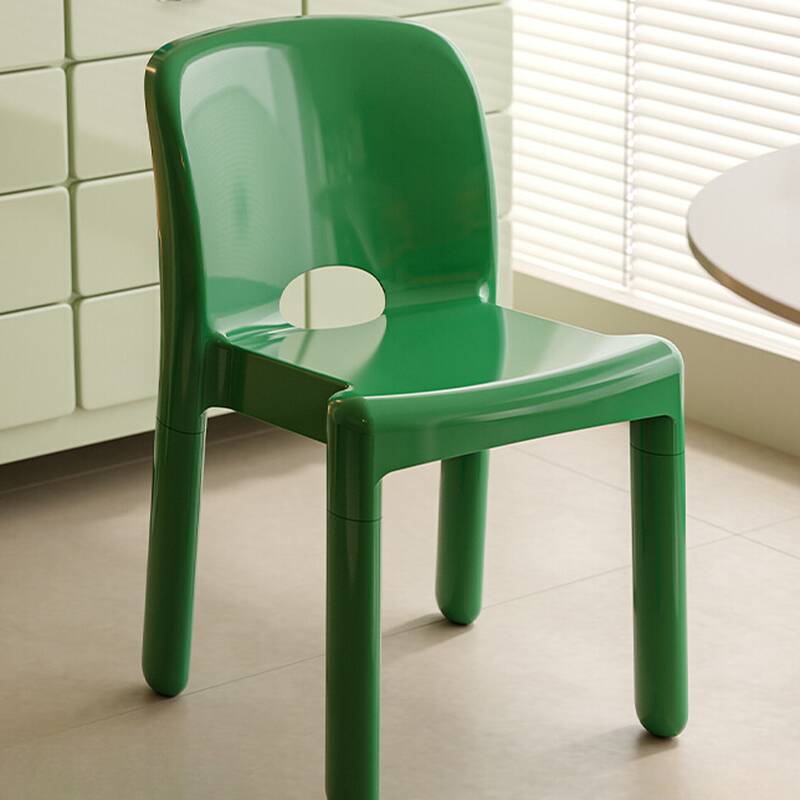 Simplistic Side Chair with Ventilated Back, Dark Blue/Emerald Green/Citrus Polymer Legs, Nestable, and Foot Pads