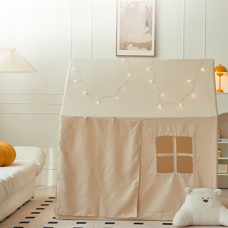 Butter Colour Medium（3'-5'） Indoor Cloth Square Play Tents with Floor and Gate(s)