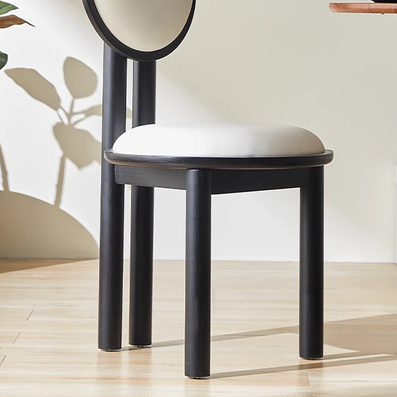 Scandinavian Style Side Chair with Ventilated Back, Upholstered Seat, Midnight Black/Sepia Timber Legs